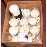 A box of breweriana to include Stella Artois and Gold Label glasses,