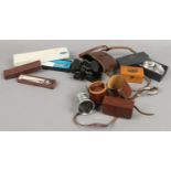 A group of collectables to include AGFA Color Telinear Lens, silver christening spoon, Faria