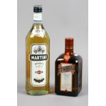 A full and sealed 100cl bottle of Martini Bianco, along with a full and sealed 70cl bottle of