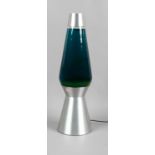 A chrome effect and glass lava lamp by Lava World International, total height approximately 68cm.