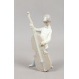 A Lladro figure a double bass player.