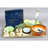 A tray of mixed ceramics to include Nao, Royal Copenhagen, Carlton ware, crested ware etc.