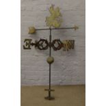 A cast iron weather vane with St George finial.