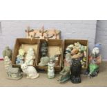 A large collection of pottery, terracotta and cast concrete garden ornaments.