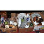 Three boxes of miscellaneous pottery, china and glass to include Thomas dinner wares manufactured in