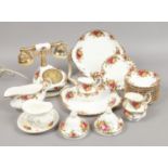 A collection of Royal Albert teawares in the Old Country Rose pattern to include sugar pots, tea cup