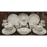 A collection of Richmond bone china tea / dinnerwares in the Blue Rock pattern, approximately 53