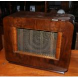 A vintage mahogany cased Marconi speaker model number 196.