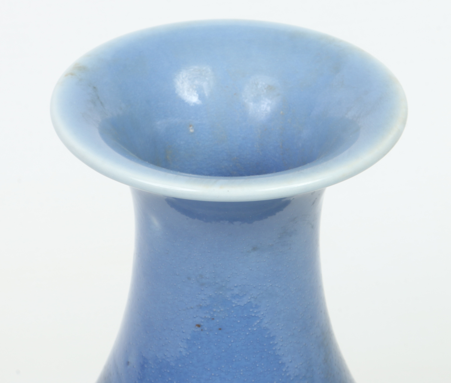 A Chinese 19th century pear formed bottle vase. Decorated in a thick blue glaze. Six character - Image 4 of 6