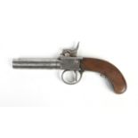 An early 19th century box lock percussion cap pocket pistol. Barrel length 8cm. Condition report