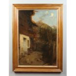 Arthur von Ferraris (Hungarian 1856-1936), large gilt framed oil on canvas. Building with a