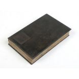 An early 20th century Chinese book with carved hardwood cover, possibly zitan. Decorated front and