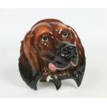 A Beswick Ware wall mask formed as a bloodhound, decorated in naturalistic colours. Printed and