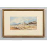 Mary Weatherhill (1834-1913) small gilt framed watercolour. Architectural landscape scene with