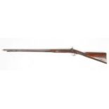 An early 19th century percussion cap sporting gun, maker Dale. With knurled walnut half stock and