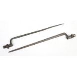 A Martini Henry bayonet c.1840-50 and an Enfield tricorn bayonet c1850-60, 52cm. Condition report