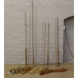 Four cane and split cane Allcocks fishing rods.
