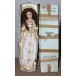 A large boxed Woolbro porcelain doll, approximately 100cm.