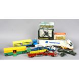 Two boxes of Diecast model vehicles including a Gama Luigi Colani HGV, boxed Corgi fighting