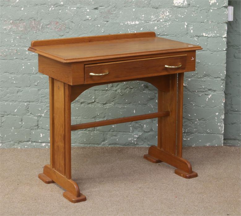 A teak desk with single drawer. - Image 2 of 2