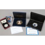 Three cased commemorative coins to include silver 2014 Royal Tour, silver Canadian 20 dollars,