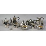 A quantity of silver plated wares including part teasets, sugar shakers etc.