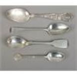 Four Silver spoons including a Celtic, Baltmore collectors and Georgian example, assayed Newcastle