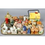 A tray of mixed ceramics to include cottage ware, Lilliput lane, crested ware etc.