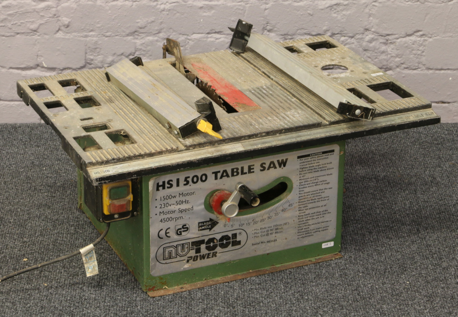 A NU - tool HS1500 table saw.