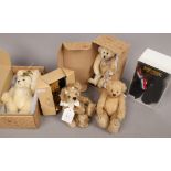 A boxed special edition Merrythought Bear, along with two jointed mo-hair bears one by Button