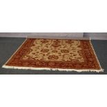 A large beige ground Ziegler rug with floral design, 2.8m x 2m.