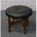 A G-plan X framed leatherette top stool.