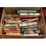 A box of mainly mid 20th century books in dust covers to include first editions.