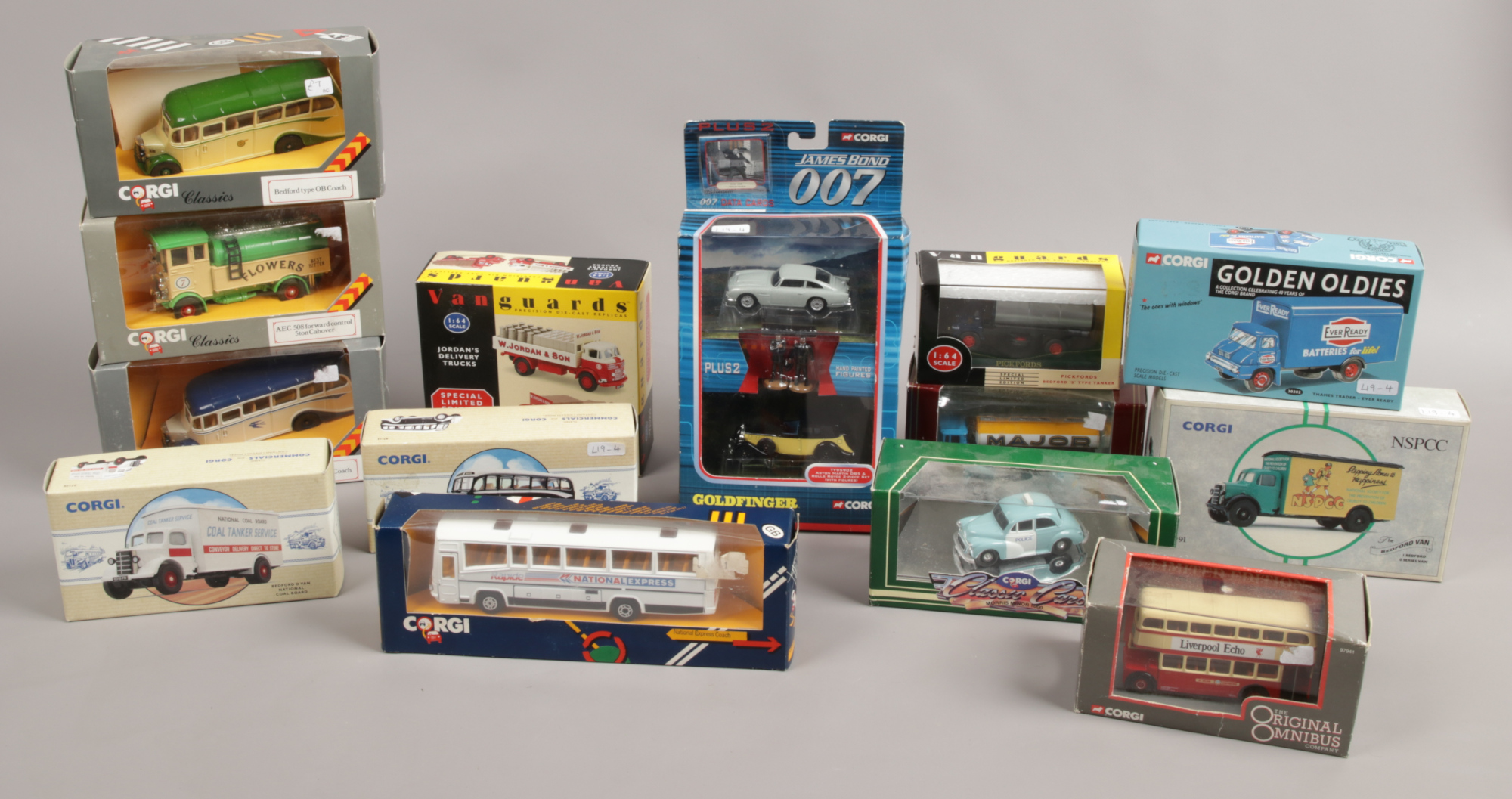 A quantity of boxed Diecast vehicles mostly Corgi examples including classic commercials and James