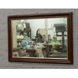 A mahogany framed wall mirror 10.5cm x 70.5cm