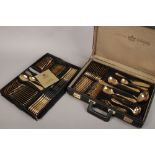 A cased full set of Bestecke Solingen gold plated cutlery.
