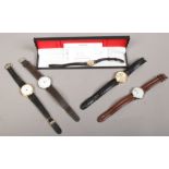 Five wristwatches to include a Sekonda manual 23 jewel with second sweep finger and four quartz