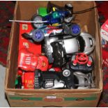 A box of remote control cars, all have remotes to match