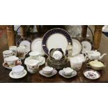 A group lot of ceramics to include mixed tea wares, Moustache cup, Shelley, oriental cup and