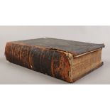 A leather bound copy of Brown's self interpreting family bible, prints by Adam & co Ltd Newcastle.