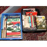 Two boxes of military related books, mainly hardback.