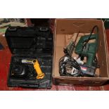 Three power tools; Kress router, Bosch PFZ550 reciprocating saw and a Dewalt battery drill (no