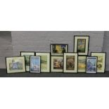 A collection of framed travel prints to include Southern Railway, LMS examples etc.