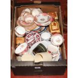 A box of miscellaneous to include 19th century teawares, cottage ware, Shelley, Paragon etc.