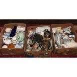 Three boxes of miscellaneous to include Royal Albert, silver plate presentation cup, Sadler etc.
