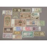 A quantity of mostly foreign bank notes including Russian Roubles, Banco Central Do Brasil,