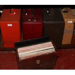 Five carry cases of L.P records to include Diana Ross, Tina Turner, Michael Jackson, Barry