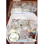 Two boxes of miscellaneous to include Royal Doulton dinnerwares, Babycham glass, Minton, Ringtons