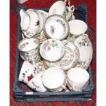 A quantity of porcelain part tea services including Coalport, Grosvenor, Colclough etc.