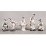 Five Lladro figures of Bijin / geisha girls at various pursuits.Condition report intended as a guide